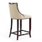 Manhattan Comfort Emperor Bar Stool in Cream and Walnut, PK3 3-BS008-CR - alternate 7